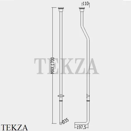 Devon&Devon Etoile Труба соединительная высокая к подвесному бачку IB1043AG, светлое золото глянец