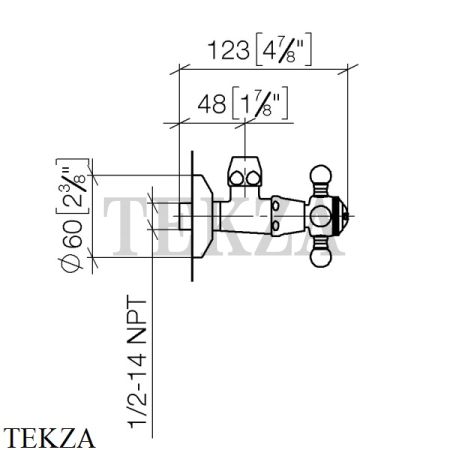 Dornbracht Madison Вентиль угловой, табличка COLD 22900360-00, хром глянец