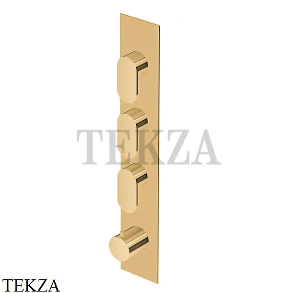 Zucchetti Octo Термостат для душа на 3 потока, внешняя часть ZOC661.C41, brushed gold PVD