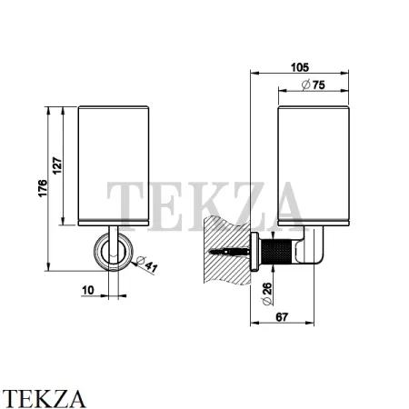 Gessi INCISO accessories Стакан настенный для зубных щеток, белый 58507-031, хром глянец
