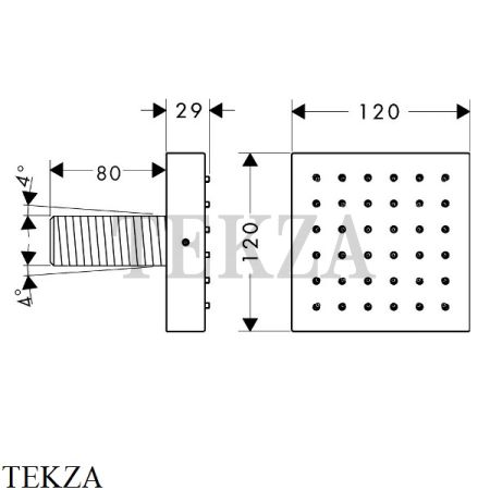 Axor ShowerCollection Боковая форсунка, внешняя часть 28491000, хром глянец