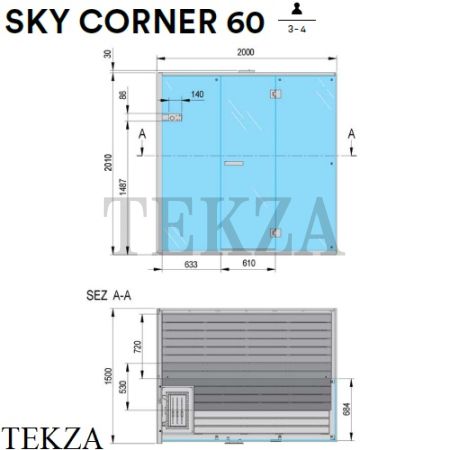 Effegibi SKY CORNER 60 Сауна домашняя финская или BIO SA55410038