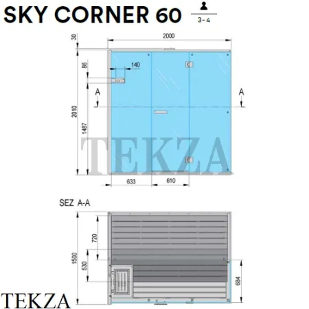 Effegibi SKY CORNER 60 Сауна домашняя финская или BIO SA55410038