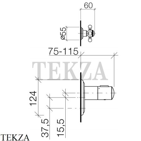 Dornbracht Madison Термостат для душа 1/2, на 1 поток 36501977-00 х1, внешняя часть