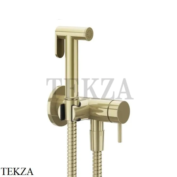 Gessi Гигиенический душ со смесителем, выводом воды и держателем 45130-710, Brass PVD