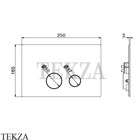 Newform Клавиша смыва для инсталляции TECE, 69642X.59.064, PVD Brushed gun metal