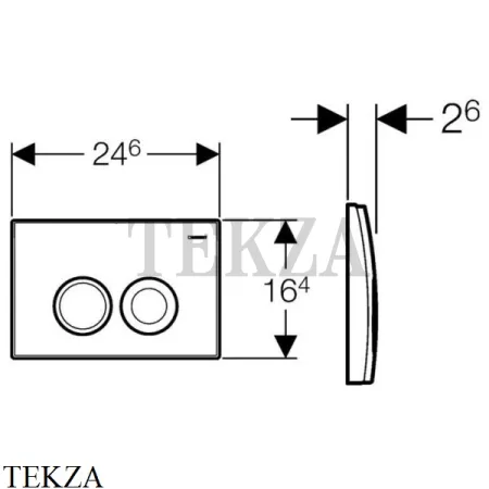 Geberit Delta21 Клавиша смыва, пластик 115.125.11.5, белый глянец, для бачка UP100
