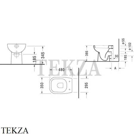Duravit D-Code Сиденье для унитаза с крышкой 0067390000 SoftClose, белый глянец