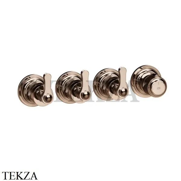 Gessi VENTI20 Термостат для душа, 3 потока, внешняя часть 65336-030, Copper глянец