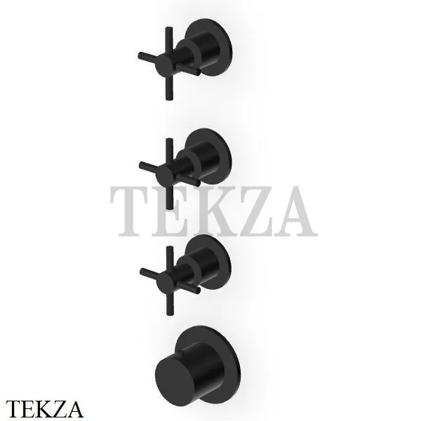 Zucchetti Helm Термостат для душа на 3 потока, внешняя часть ZHM803.XP81, brushed total black PVD