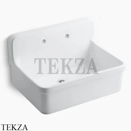 Kohler Gilford Мойка кухонная 76 с фартуком, два отверстия K-12787-0, белый глянец