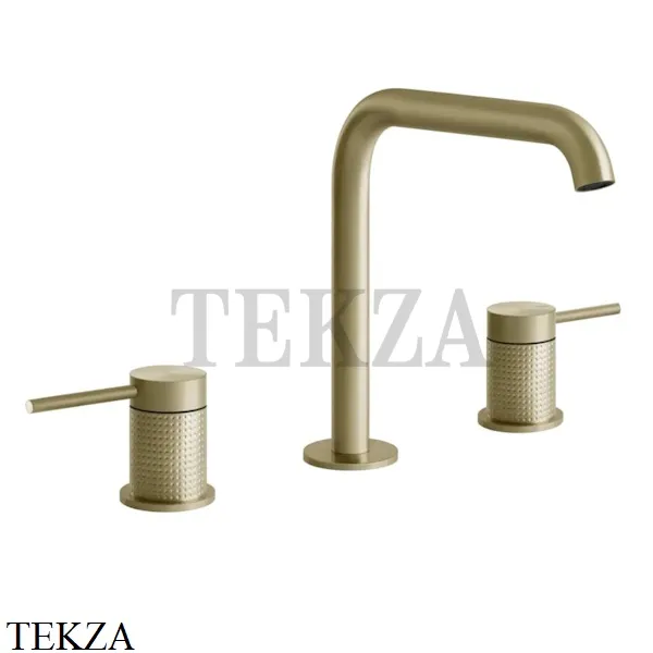 Gessi 316 CESELLO Смеситель для раковины на 3 отв, без сливного гарнитура 54412-727, Brushed Brass