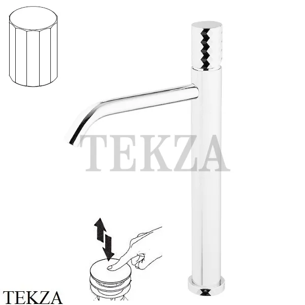 FIMA Carlo Frattini Spillo TECH V Смеситель для раковины, с донным клапаном F3031T/HXSVBS, белый матовый