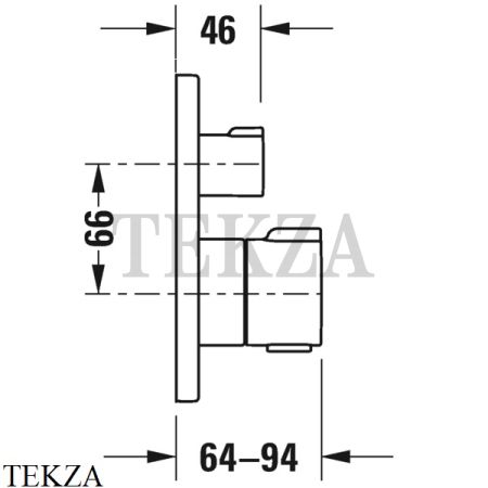 Duravit C.1 Термостат для душа на 2 потока, внешняя часть C14200014010, хром глянец