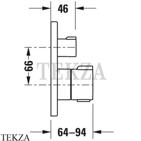 Duravit C.1 Термостат для душа на 2 потока, внешняя часть C14200014010, хром глянец