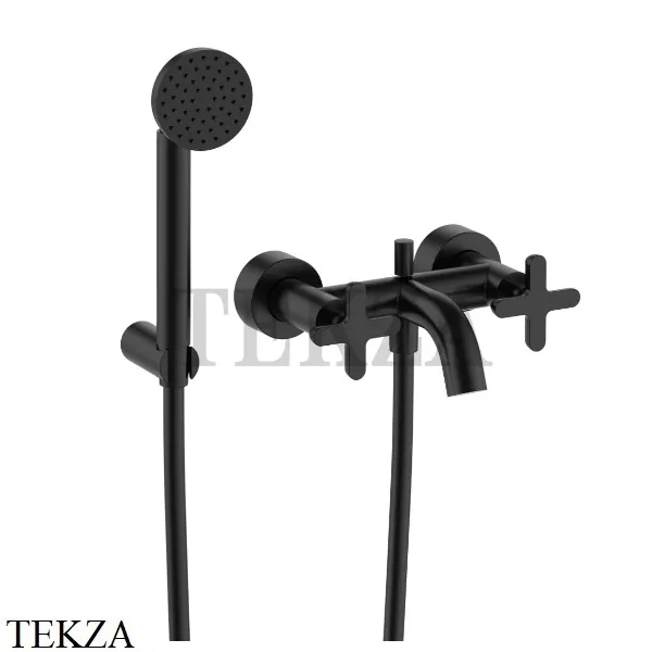Fantini Icona Classic Смеситель для ванны с гарнитуром 5313R015, Черный матовый