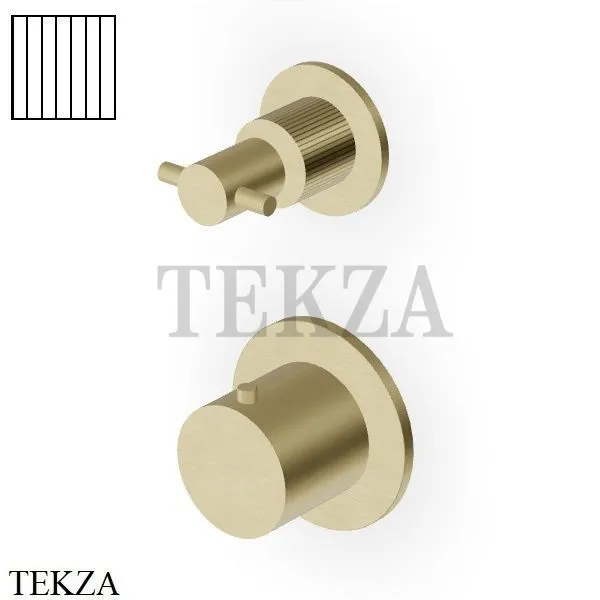 Zucchetti Helm Vertical Термостат для душа на 2-3 потока, внешняя часть ZH5806.XP31G2, brushed british gold PVD