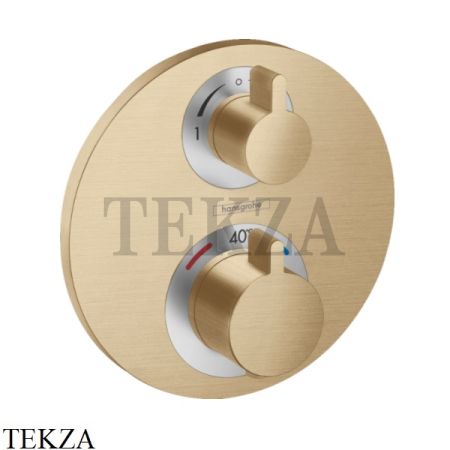 Hansgrohe Ecostat S Термостат, 2 выхода, внешняя часть 15758140, бронза матовая brushed