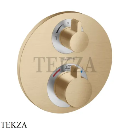 Hansgrohe Ecostat S Термостат, 2 выхода, внешняя часть 15758140, Brushed Bronze