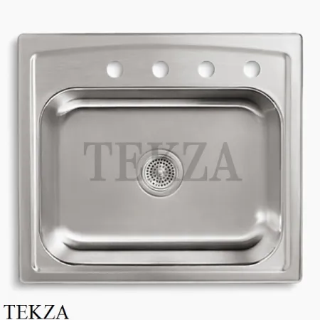 Kohler Toccata Мойка для кухни с 4 отв. под смеситель K-3348-4-NA, нержавеющая сталь