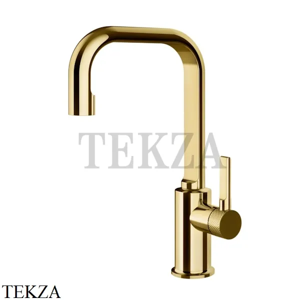 Gessi INCISO Смеситель для раковины высокий, ручка сбоку, без гарнитура 58006-246, Gold PVD