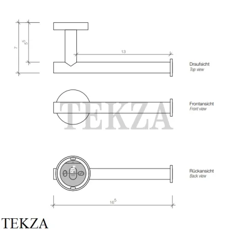 Decor Walther BASIC Держатель туалетной бумаги без крышки 0530060, черный матовый