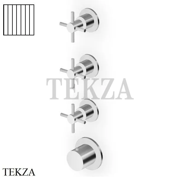 Zucchetti Helm Vertical Термостат для душа на 3 потока, внешняя часть ZHM803.XG2, нержавеющая сталь brushed