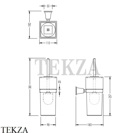 Devon&Devon TIME Ершик настенный, керамика белая TM320CR, хром глянец
