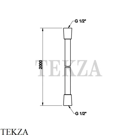Gessi Шланг душевой сromalux 200 см, с оболочкой ПВХ 28746-031, хром глянец