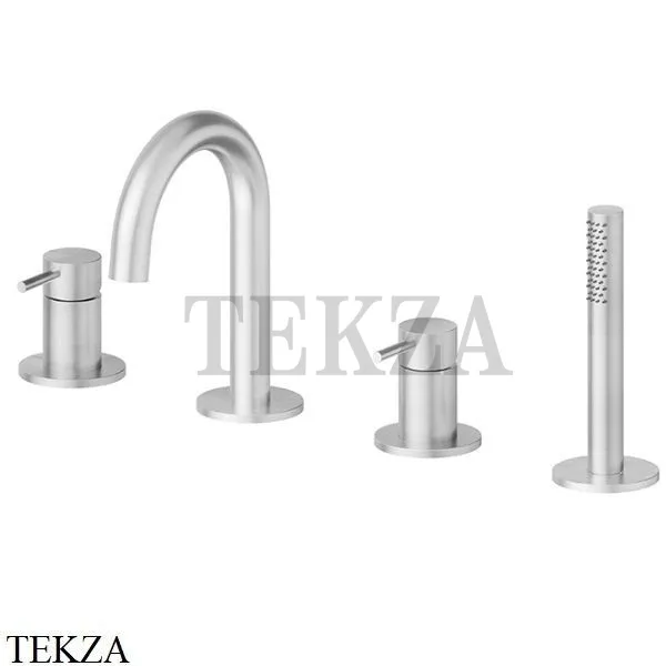 Newform X-Steel 316 Смеситель на борт ванны с гарнитуром 69682XC.50.050, INOX Stainless steel