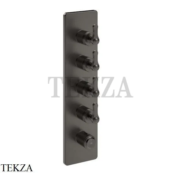 Gessi VENTI20 Термостат для душа, 4 потока, внешняя часть 65208-707, Black Metal Br. PVD
