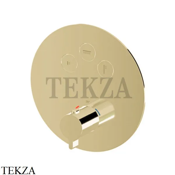 Newform XT Термостат для душа с кнопкой Select на 3 потока 70404E.M0.071, Gold satin