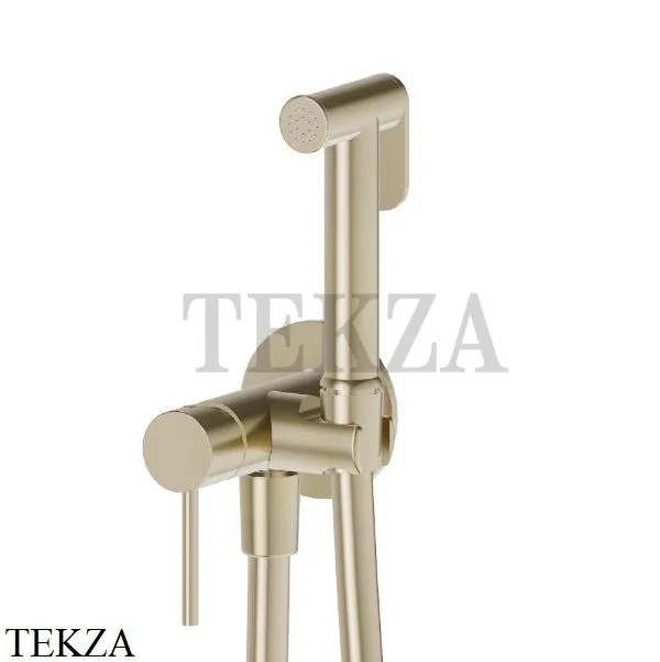 Newform Гигиенический душ с держателем и смесителем, 886E.59.098 PVD, PVD Brushed pale gold