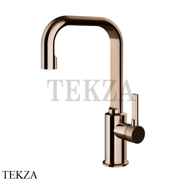 Gessi INCISO Смеситель для раковины высокий, ручка сбоку, без гарнитура 58006-030, Copper глянец