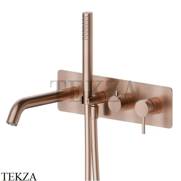 Newform X-Steel 316 Смеситель для ванны с гарнитуром, внешняя часть 69680EX.59.067, PVD Brushed copper bronze