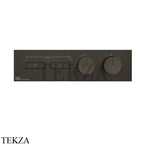 Gessi HI-FI Термостатический смеситель на 2 потока, внешняя часть 63012-187, Aged Bronze