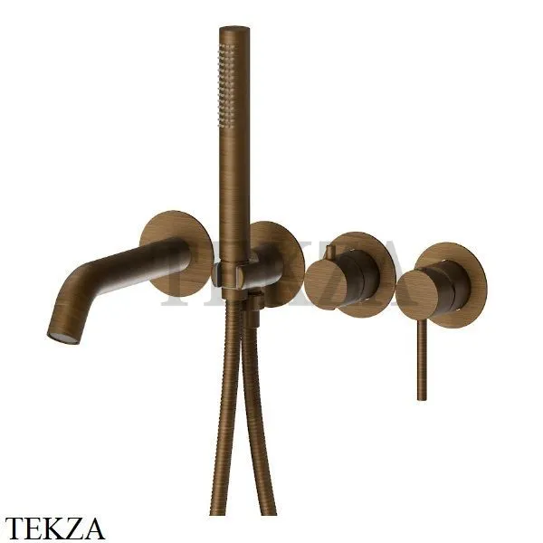 Newform XT Смеситель для ванны с гарнитуром, внешняя часть 4262E.47.083, Groove Bronze