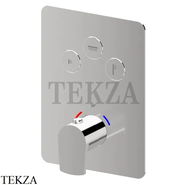 Newform HAKA Термостат для душа, 3 потока, Select, внешняя часть 70437E.21.018, хром глянец