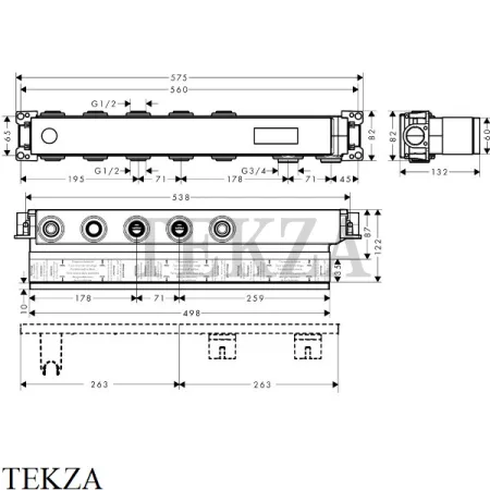 Hansgrohe Скрытая часть для RainSelect с 3 кнопками 15311180