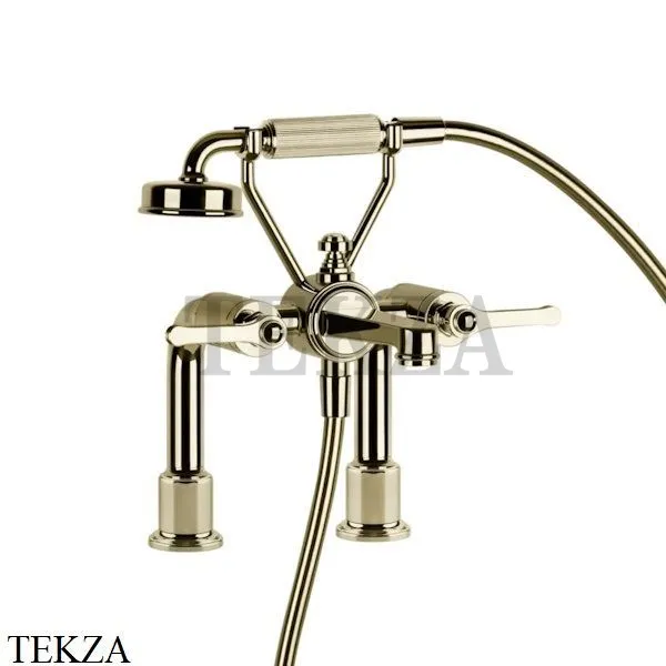 Gessi VENTI20 Смеситель для ванны на борт с гарнитуром 65115-710, Brass PVD