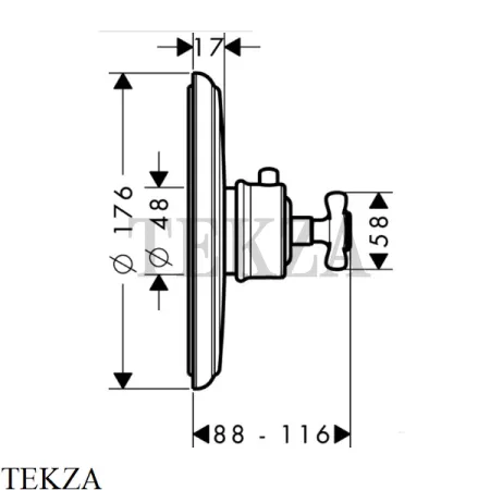 Axor Montreux Highflow Термостат для душа, внешняя часть 16815000, хром глянец