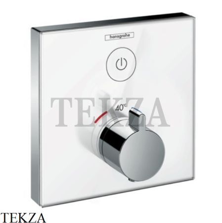 Hansgrohe ShowerSelect Термостат, стекло, внешняя часть 15737400, белый- хром глянец