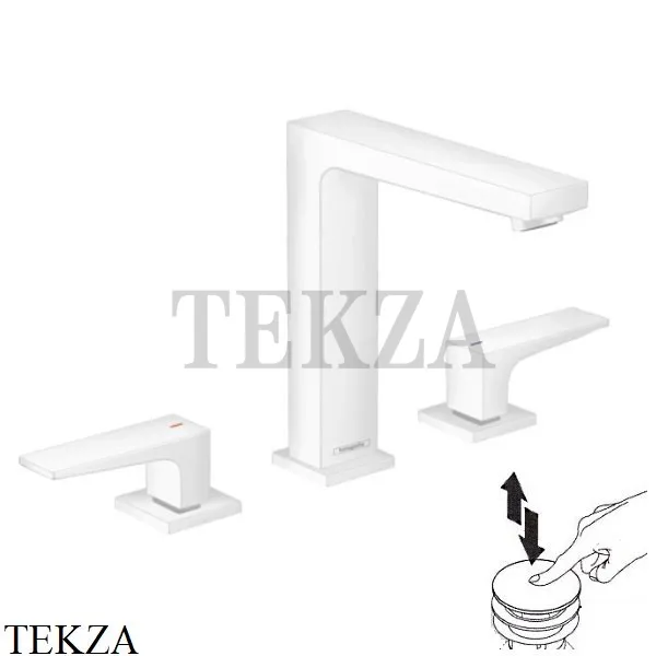 Hansgrohe Metropol Смеситель для раковины 160, с донным клапаном Push-Open 32515700, белый матовый