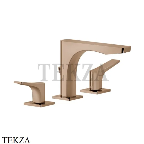 Gessi RILIEVO Смеситель для раковины 3 отверстия, с донным клапаном 59011-030, Copper глянец