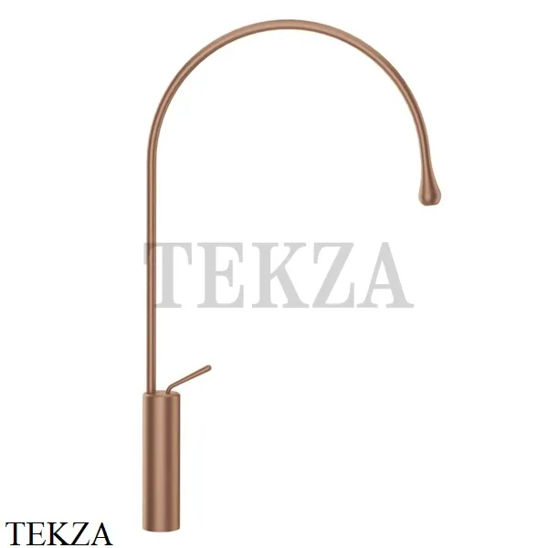 Gessi Goccia Смеситель для раковины высокий, без сливного гарнитура 33610-125, Copper Brushed
