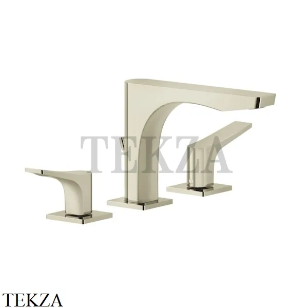 Gessi RILIEVO Смеситель для раковины 3 отверстия, с донным клапаном 59011-720, Nickel PVD
