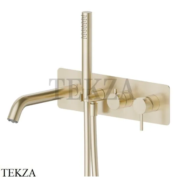 Newform X-Steel 316 Смеситель для ванны с гарнитуром, внешняя часть 69680EX.59.098, PVD Brushed pale gold