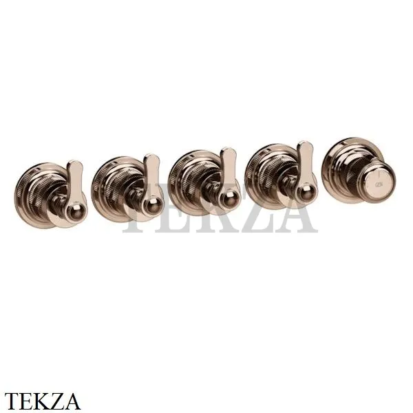 Gessi VENTI20 Термостат для душа, 4 потока, внешняя часть 65338-030, Copper глянец