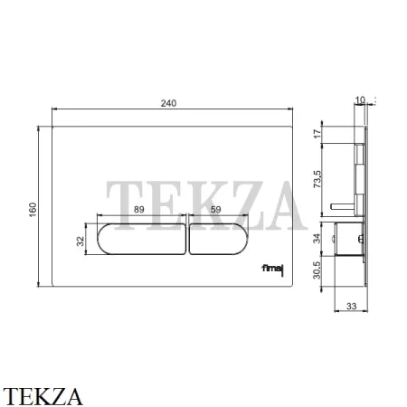 FIMA Carlo Frattini Клавиша смыва для Geberit Sigma 8 - Sigma 12 F5744NS, черный матовый