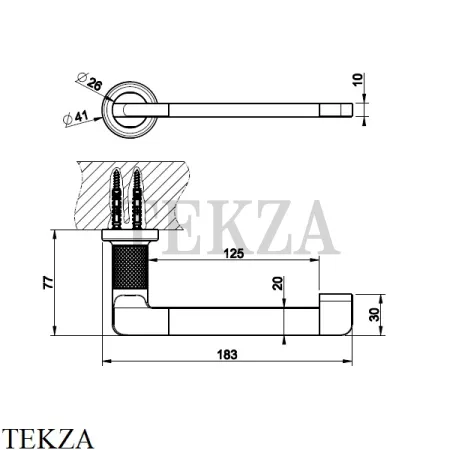 Gessi INCISO accessories Бумагодержатель без крышки 58455-707, Black Metal brushed